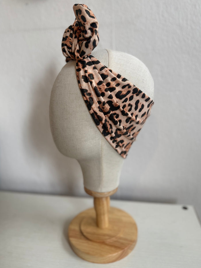 Sparkly leopard print headband