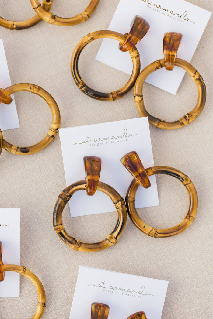 St. Armands Bamboo Statement Drop Earrings