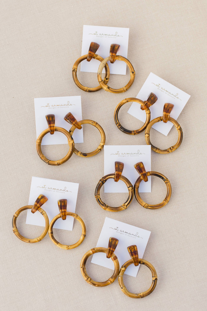 St. Armands Bamboo Statement Drop Earrings