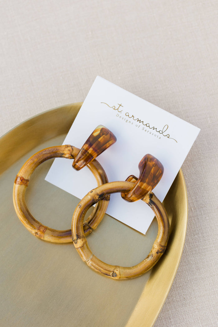 St. Armands Bamboo Statement Drop Earrings