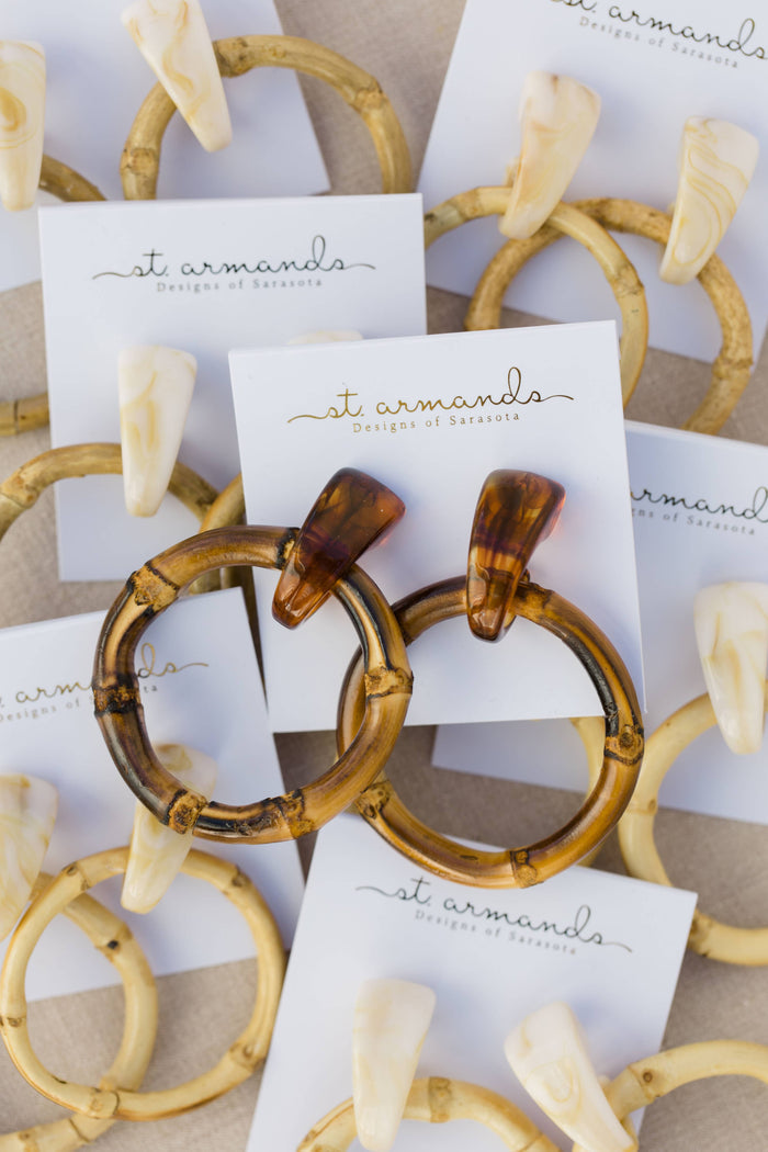 St. Armands Bamboo Statement Drop Earrings