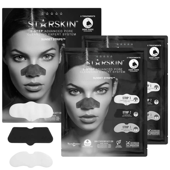 STARSKIN Sunset Strips 3-Step Pore Cleansing Expert System skincare masks and peels for deep pore purification and skin renewal.