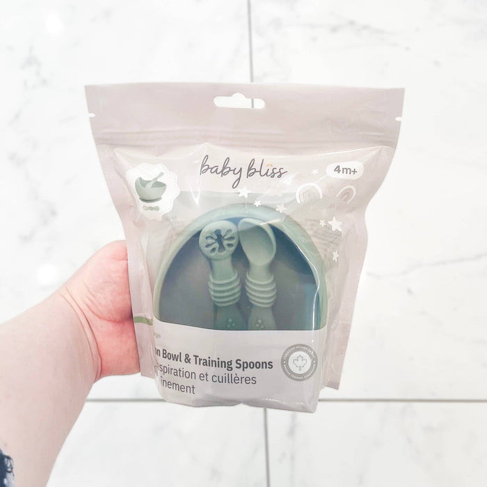 Suction Bowl & Training Spoons - Sage