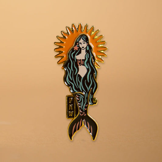 Sunburst Mermaid Enamel Magnet