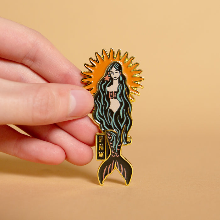 Sunburst Mermaid Enamel Magnet