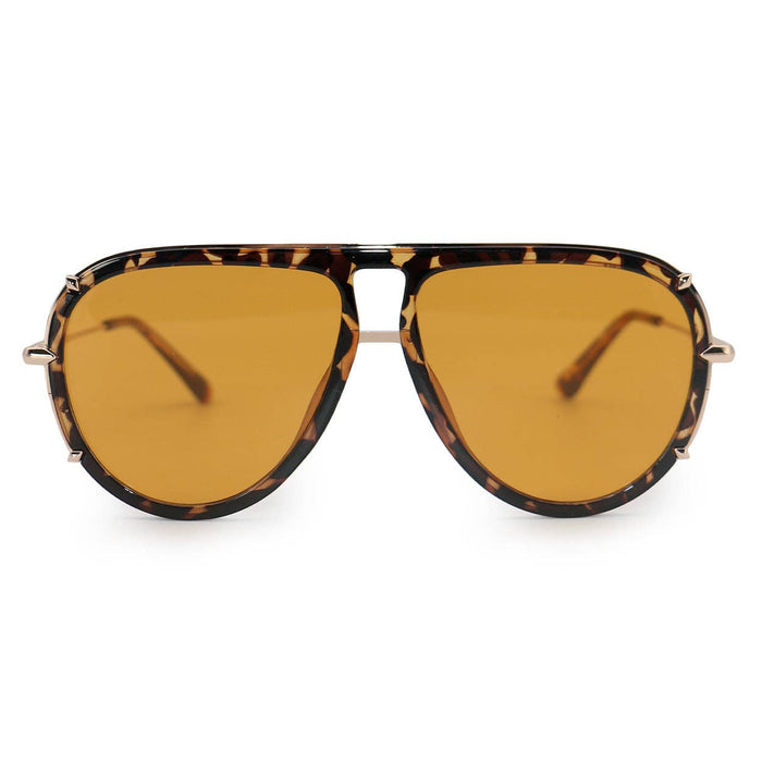 Sunglasses-Ivy Luxe Yellow Tangle-Free Round Aviators