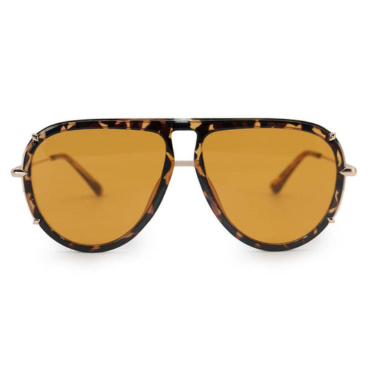 Sunglasses-Ivy Luxe Yellow Tangle-Free Round Aviators