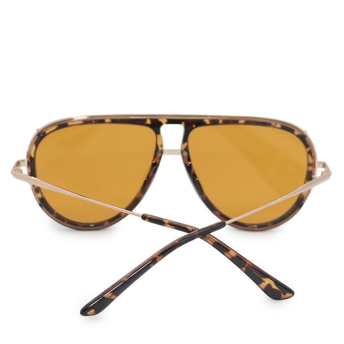 Sunglasses-Ivy Luxe Yellow Tangle-Free Round Aviators