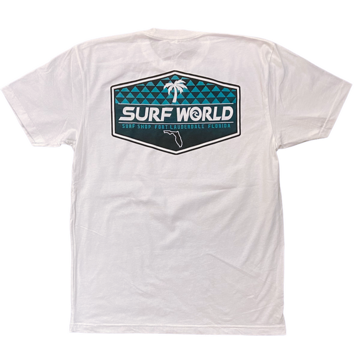 Surf World Palm Triangles 2024 Tee Florida - White Mens T Shirt