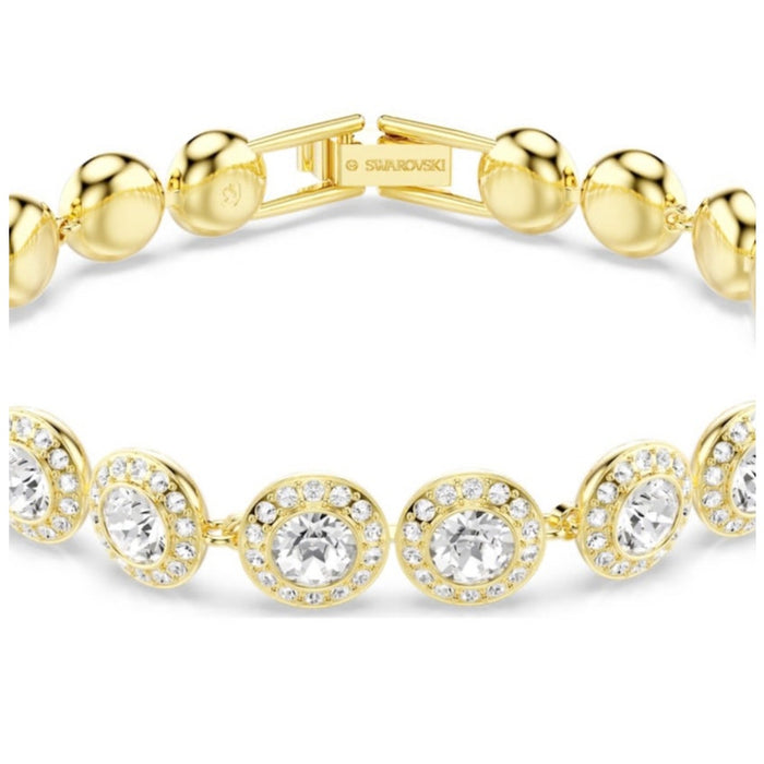 Swarovski Una Angelic bracelet Round cut, Pavé, White, Gold-tone plated*NEW