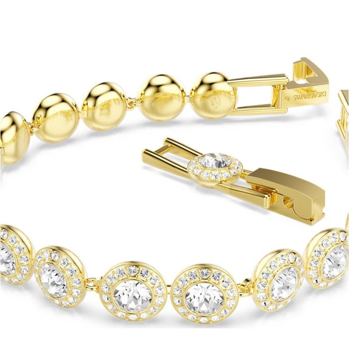 Swarovski Una Angelic bracelet Round cut, Pavé, White, Gold-tone plated*NEW