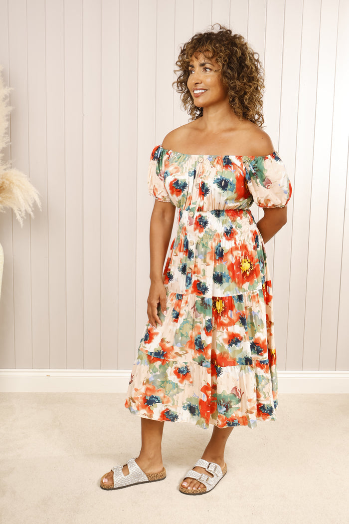 Tahlina Tropical Dress Pink Rose