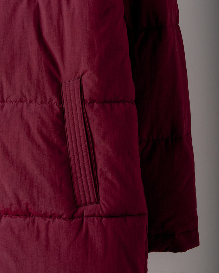 Tahoe Womens Longline Padded Coat in Burgundy