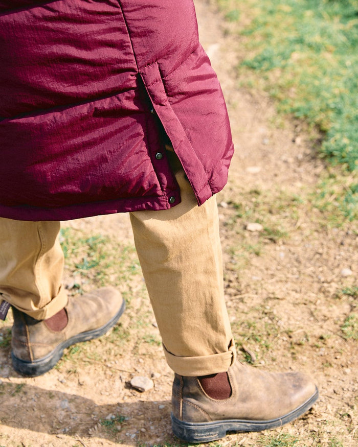 Tahoe Womens Longline Padded Coat in Burgundy