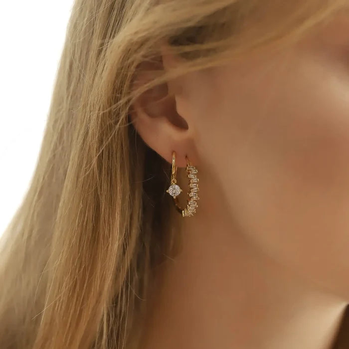 Tai Jewelry - Large Baguette CZ Hoops