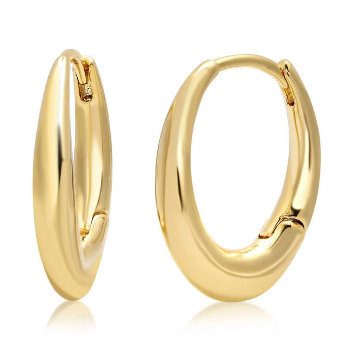 Tai Small Gold Oval Hoop with Snap Closure