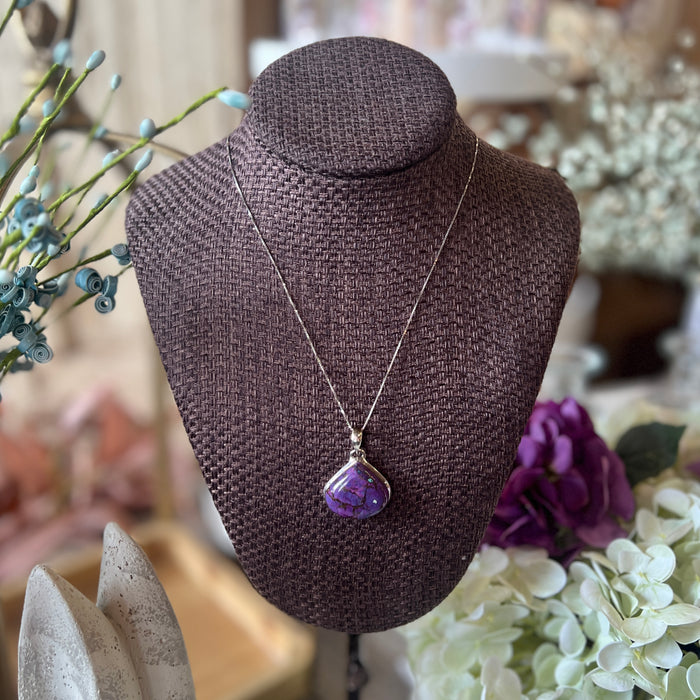 Teardrop Purple Stone Necklace