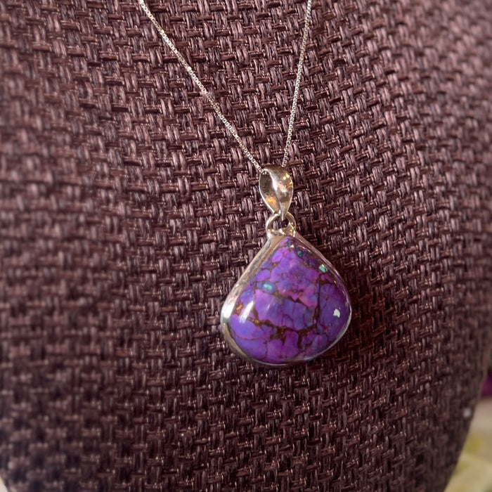 Teardrop Purple Stone Necklace