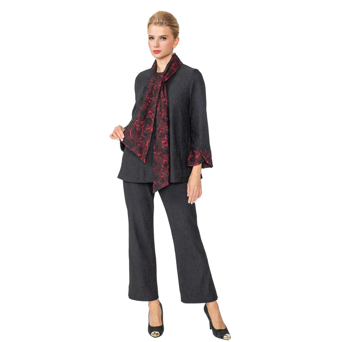 Textured Pant in Black - 6938P