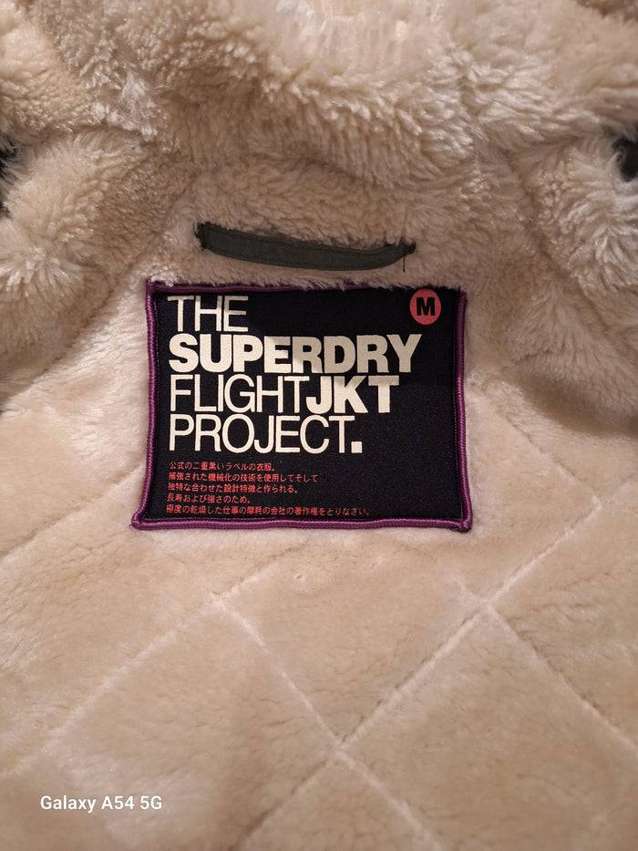 The Superdry (M) FlightJKT Project - Khaki Green Hooded Jacket Size Medium