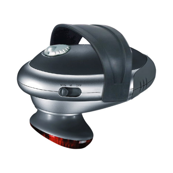 Thermo Pro 2-in-1 heated handheld massager; handheld massager with detachable palm attachment; adjustable intensity heated body massager; Thermo Pro massager with 3 massage heads; ergonomic handheld back and shoulder massager; heated handheld massager for home use