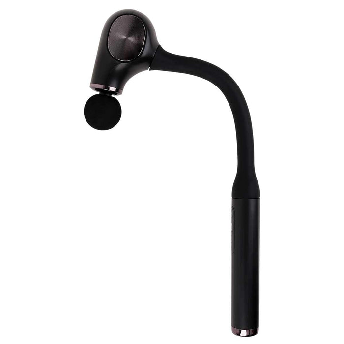 TheraReach percussion electric massager; cordless long-reach massage gun; percussion massager with four interchangeable heads; rechargeable back and shoulder massager; five-speed percussion massage device; ergonomic long-handle electric massager; TheraReach massager with brushless motor; portable percussion massager for home use