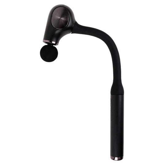 TheraReach percussion electric massager; cordless long-reach massage gun; percussion massager with four interchangeable heads; rechargeable back and shoulder massager; five-speed percussion massage device; ergonomic long-handle electric massager; TheraReach massager with brushless motor; portable percussion massager for home use