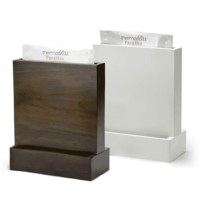 thermabliss natural wood paraffin heating chamber Compact paraffin heating chamber for spa treatments
Cord-free paraffin heating chamber for gloves and booties Natural wood paraffin chamber upright design
Sanitary paraffin treatment heating chamber thermabliss heating chamber for hand and foot treatments