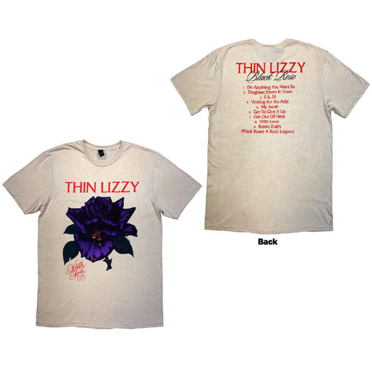 THIN LIZZY - BLACK ROSE TRACKLIST - T-Shirt Neutral (Back Print)