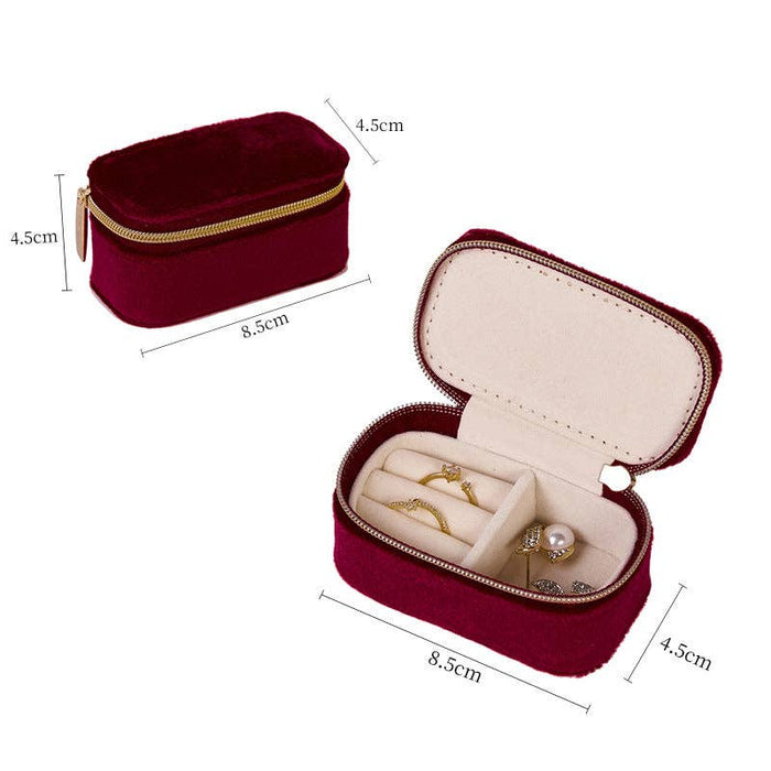 Travel Mini Velvet Jewelry Organizer Box