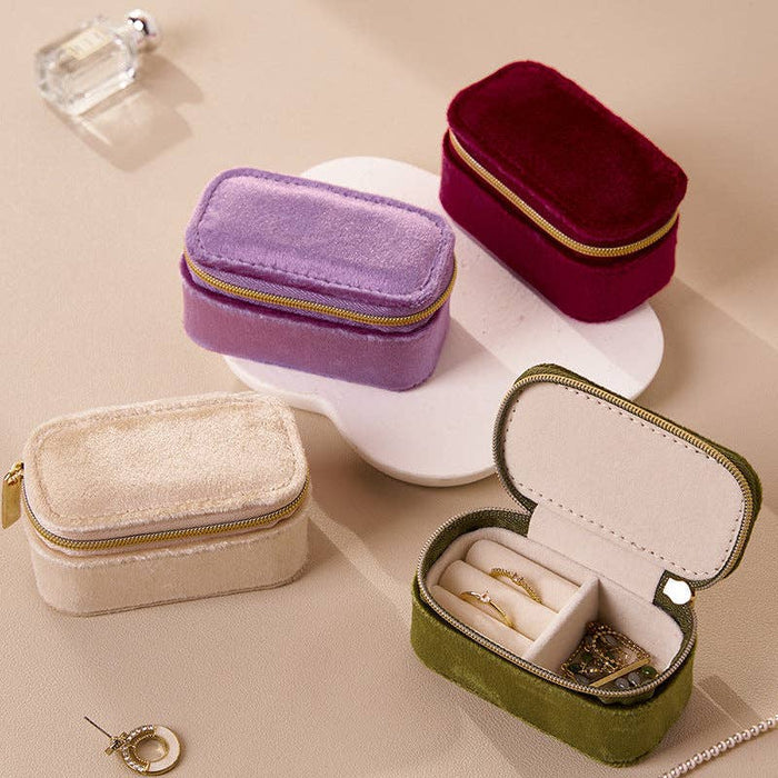 Travel Mini Velvet Jewelry Organizer Box