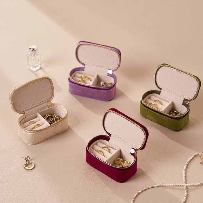 Travel Mini Velvet Jewelry Organizer Box