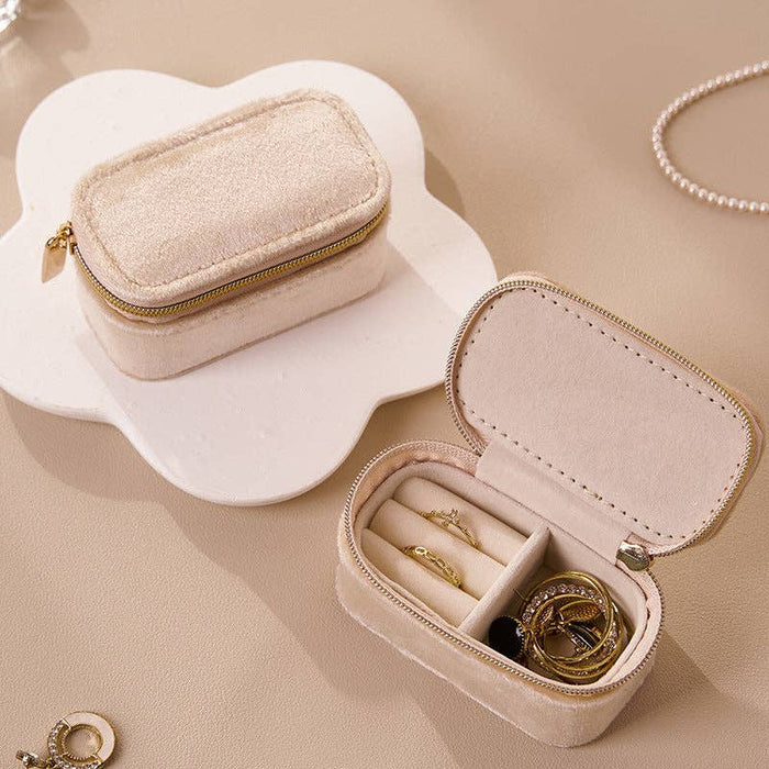 Travel Mini Velvet Jewelry Organizer Box