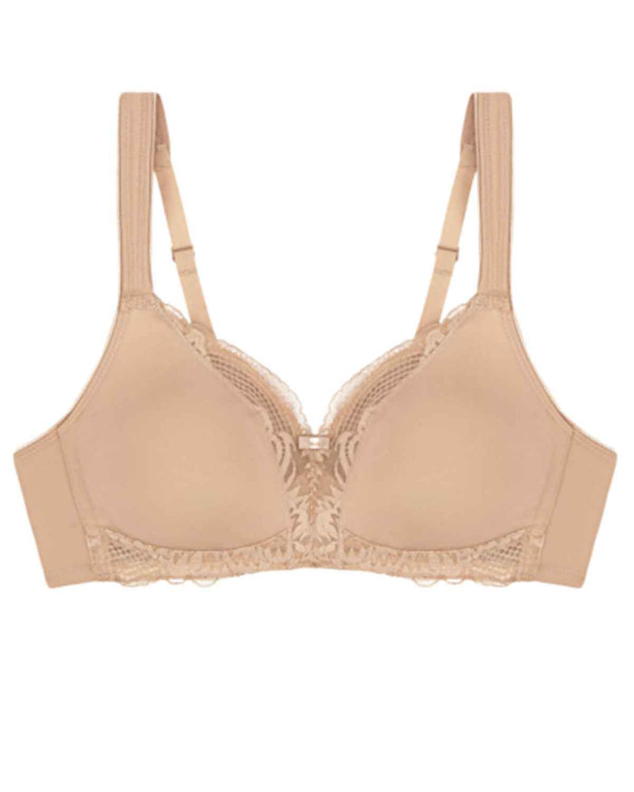 Triumph Modern Underwired Lace+Cotton Bra - Beige
