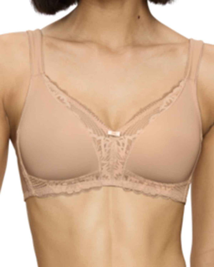 Triumph Modern Underwired Lace+Cotton Bra - Beige