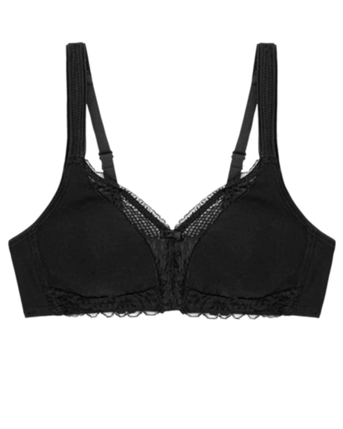 Triumph Modern Underwired Lace+Cotton Bra - Black