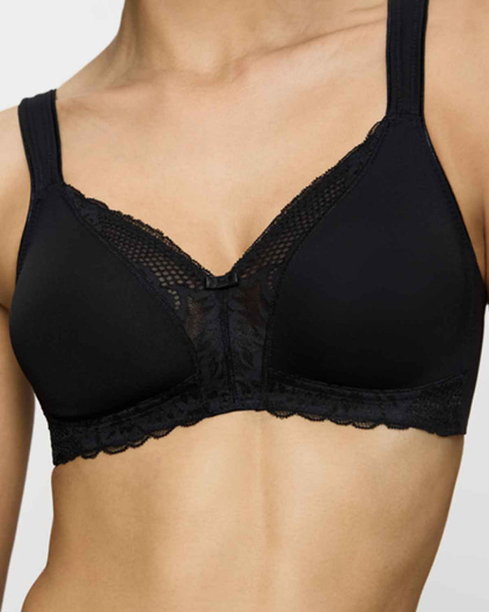 Triumph Modern Underwired Lace+Cotton Bra - Black