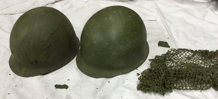 US M1 Steel Pot Helmet with Liner and Net - REPRO