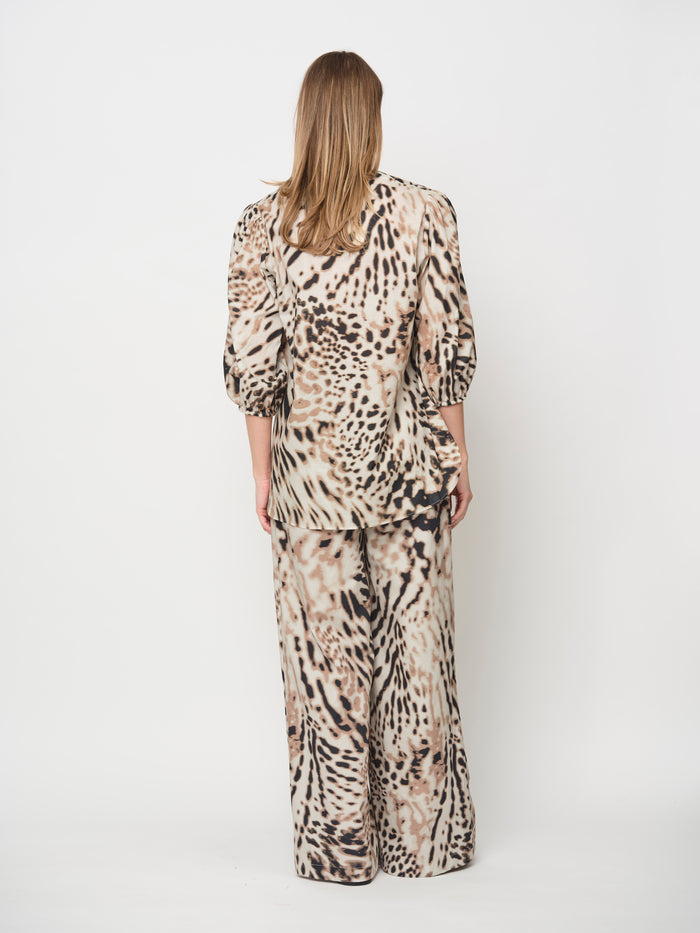 V-Neck Printed Cotton Top