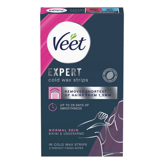 Veet Expert Cold Wax Strips bikini & armhuler normal hud 16 stk