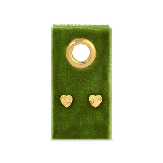 Velvet Gift Tag-Silver Heart Burst Studs