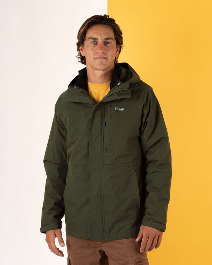 Verses Mens Water Resistant 3 in 1 Jacket in Green