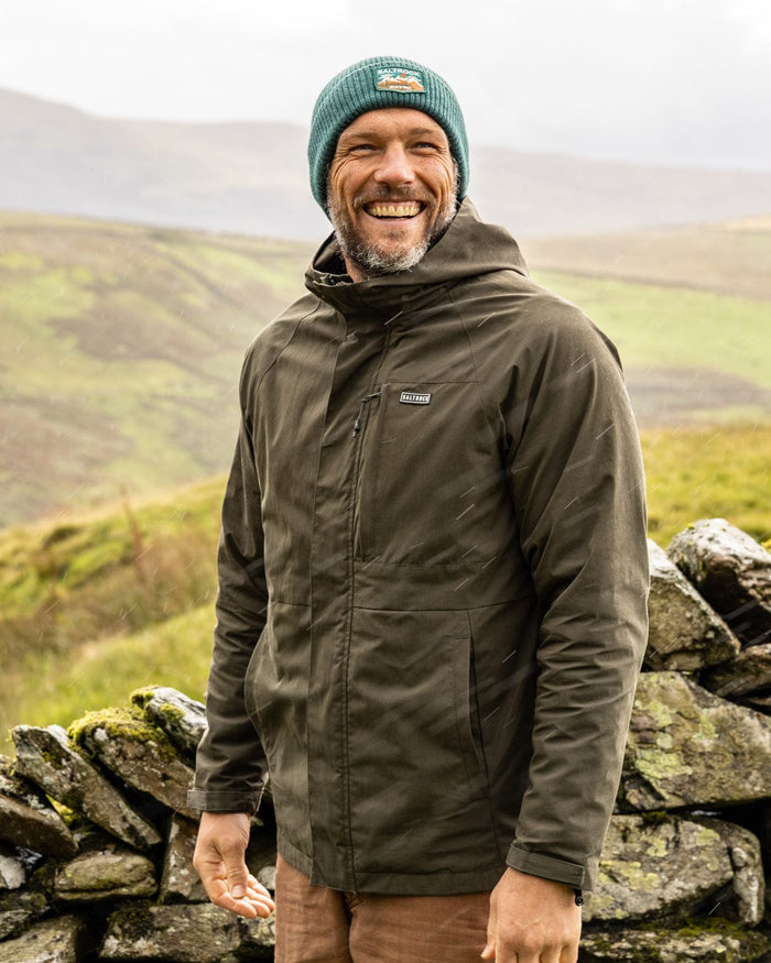 Verses Mens Water Resistant 3 in 1 Jacket in Green
