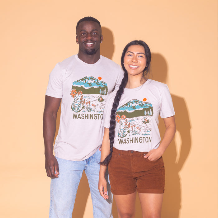 WA Mountain Lake Unisex Shirt (Gray)