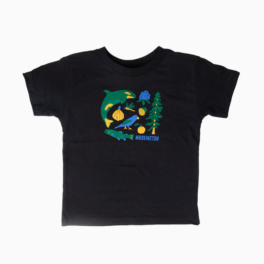 WA State Symbols Kids Tee