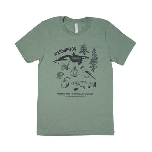 WA State Symbols Unisex Shirt (Sage)