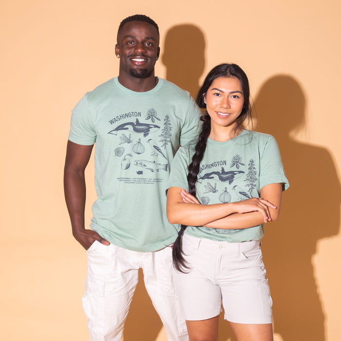 WA State Symbols Unisex Shirt (Sage)