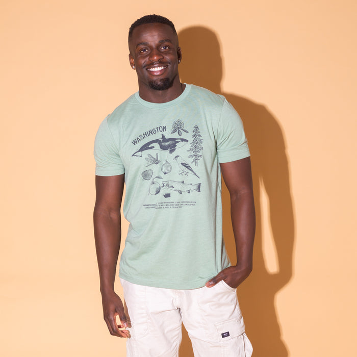WA State Symbols Unisex Shirt (Sage)