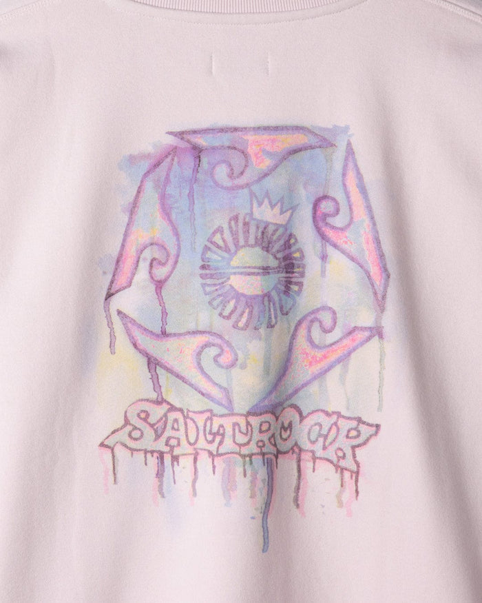 Wave Running Mens Oversized Sweatshirt in Purple