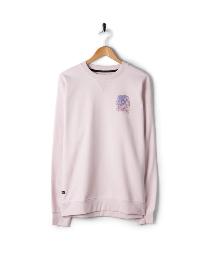 Wave Running Mens Oversized Sweatshirt in Purple